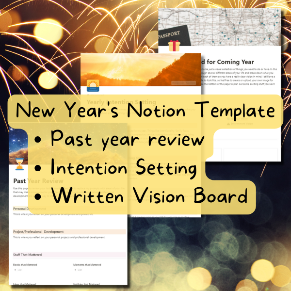 Gumroad Thumbnails (1) New Year's Notion Template Ad